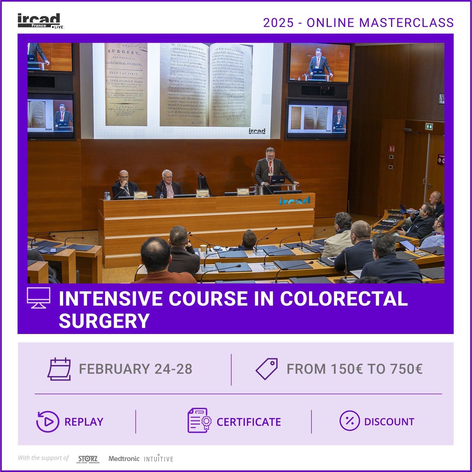 IRCAD Online Masterclass – Colorectal surgery (package)