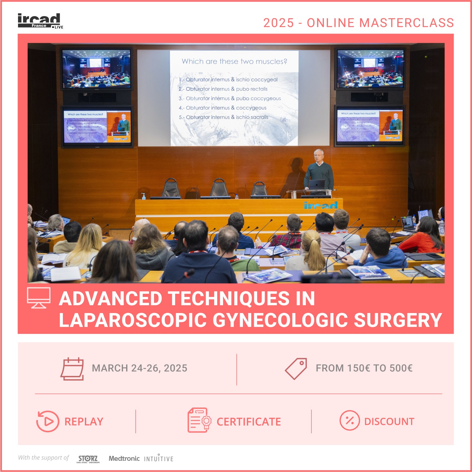 IRCAD Online Masterclass – Advanced techniques in laparoscopic gynecologic surgery (package)